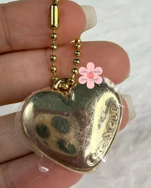 1" COACH Gold Heart Metal Hangtag Hang Tag Key Fob Bag Charm thumbnail 1