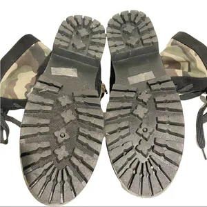 Rouge Size 10‎ Black Faux Suede Camouflage Lace Up Combat Boot Rubber Sole thumbnail 6