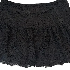 Unbranded Women Mini Skirt Black Floral Lace Ruffle Coquette Goth Small thumbnail 3