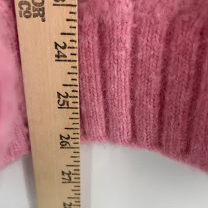LOFT Pink Cable‎ Open Knit Crew Neck Sweater Womens XL Wool Blend Lightweight thumbnail 6