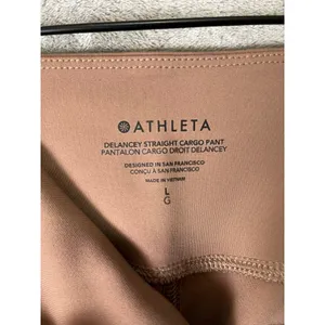 Athleta Delancey Straight Cargo Pant Large Taupe Pull‎ On Travel Work Pant thumbnail 5