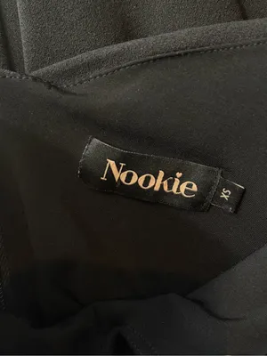 Nookie Madonna black halter event neck slit maxi formal wedding guest dress xs thumbnail 12