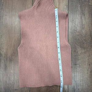 Zara HIGH NECK BASIC RIBBED KNIT SLEEVELESS TOP Tan Women's Sz Small Minimalist thumbnail 6