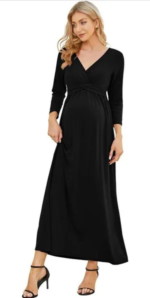 NEW Coolmee Maternity Dress V-Neck M 3/4 Sleeve M thumbnail 1