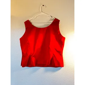 Kasper Red Sleeveless Blouse Women’s Size 18 Plus Tank Top Lined Side Zip thumbnail 2