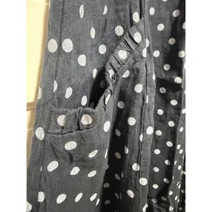 Luca Vanucci Womens‎ Navy Blue White Polka Dot Sleeveless Midi Tank Dress A-Line thumbnail 5