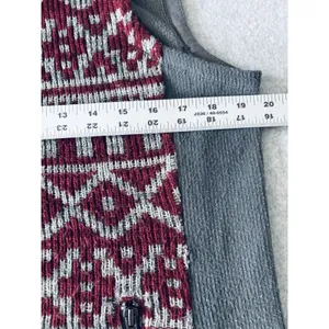 Ruff Hewn - Cranberry Knit Gray Fleece Back Full Zip Vest - Women's Large thumbnail 9