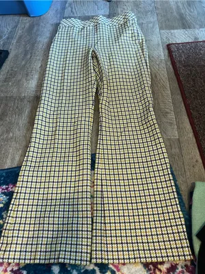 Spanx perfect kick flare in Dijon jacquard plaid ponte pants thumbnail 3