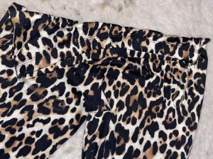 By Together NWT boutique cheetah flare flowy tight pants thumbnail 6