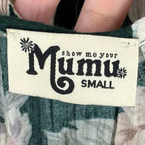 Show Me Your‎ Mumu Dark Green Floral Tropical Maxi Slip Dress Small READ thumbnail 2