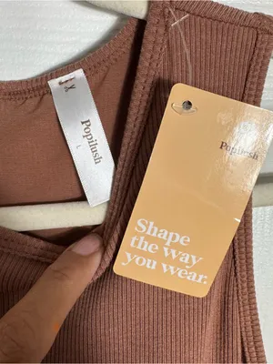 Popilush Built In Shapewear Modal Maxi Dress Light Brown L NWT Body Shaper thumbnail 8