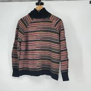 Nude Striped Turtleneck‎ Sweater Pink Brown Gray Black Cozy Knit Casual Designer thumbnail 2