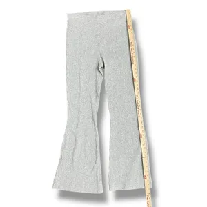 Aerie Ribbed Flare Leggings Gray High Rise‎ Stretch Pull On Womens L thumbnail 4