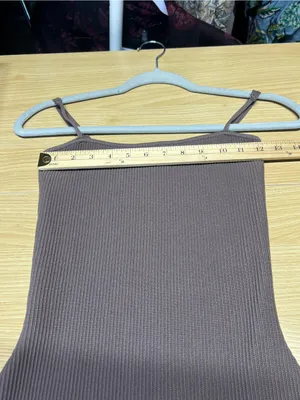 Babaton Ribbed Cami Mini Dress in Brown thumbnail 11