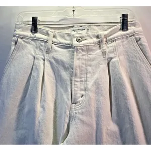 Abercrombie‎ & Fitch Jeans Women 90s Relaxed Straight High Rise Cream 29/8R thumbnail 7