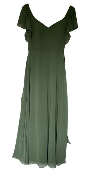 Azazie Syenna Eucalyptus formal‎ dress women's size A2 bridesmaid dress low back thumbnail 1