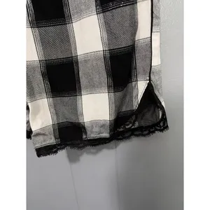 Victoria's Secret Black White Metallic Plaid Preppy Loungewear Pajama Pants S thumbnail 4