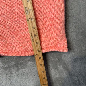 L.L.Bean Cotton Knit Cardigan Sweater Womens M Orange Marbled Layering Preppy thumbnail 10