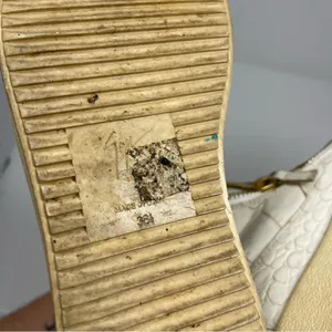 Giuseppe Zanotti Sz 5 EUR 36 Croc Embossed Leather High Top Sneakers Cream Gold thumbnail 6