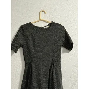 Free Bird Freebird tweed salt pepper midi Dress Size M stretchy thumbnail 2