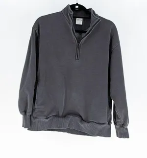 Aritzia Women's Sweatfleece Boyfriend Fit 1/2 Zip Pullover Cotton Sweatshirt S thumbnail 1