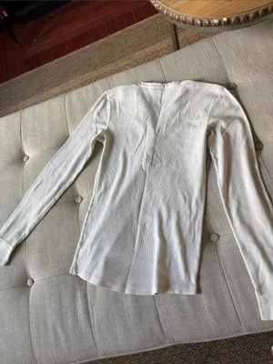 Eastern Mountain Sports White Waffle Knit LS Henley Tee Size Small thumbnail 8
