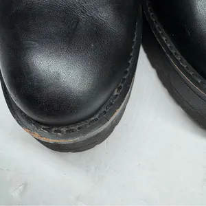 Sam Edelman Justina Chelsea Black Ankle Boots with Platform Sole 10 leather moto thumbnail 11