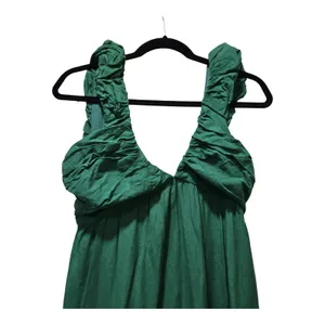 Jason Wu Emerald Green Ruffle V-Neck Tiered Maxi Women's Dress‎ Size: L thumbnail 2
