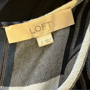 LOFT Teal Plaid Ruffle Sleeve Top Small thumbnail 5
