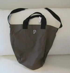NWT Pink Victoria's Secret Canvas Tote Bag OS Olive Green Logo‎ Shoulder Bag thumbnail 1
