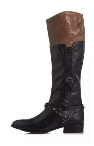 Sam‎ Edelman Park Knee High Leather Boots in Black Saddle Size 6.5 thumbnail 1