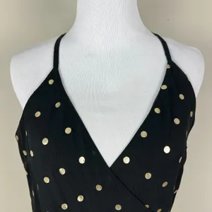 Lovers + Friends Revolve Bridget Maxi Dress Small Black Gold Polka Dot Ruffle S‎ thumbnail 2