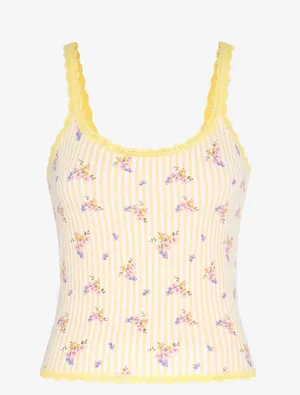 Savage X Fenty Cotton Essentials Sleep Lace-Trim Cami & Cheeky Panty Set thumbnail 3