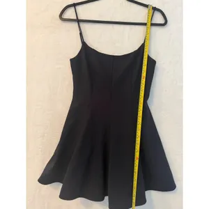 Zara‎ Black Fit and Flare Mini Dress with White Ruffle Hem Size M 8021/555/422 thumbnail 2