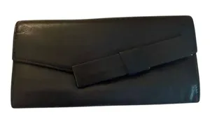Vintage Y2K Banana Republic Long Accordion Wallet in Black Leather 7.5"x3.75" thumbnail 1