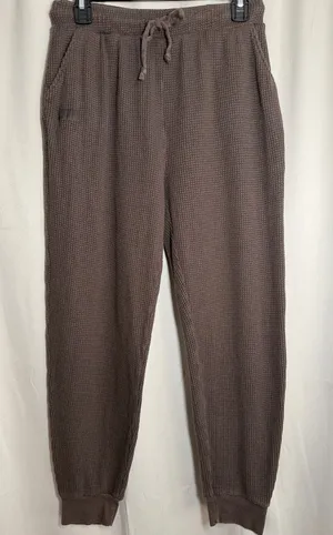 SET ACTIVE Brown Waffle Knit Joggers Medium thumbnail 1