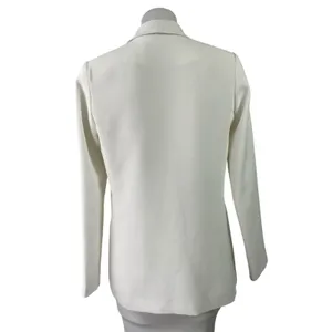 Amanda Uprichard White Notch Collar Long Sleeve Button Blazer Coat Jacket Size M thumbnail 3