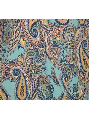 Veronica M. Ladies Paisley Faux Wrap V-Neck Blouse Top Size L Boho Colorful thumbnail 3
