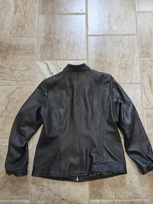 Bradley Bayou Womens Black Leather Jacket Coat Size Large Zip Retro Grunge thumbnail 3