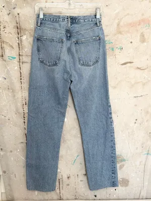 AGOLDE 90s Pinch Waist High Rise Straight Jeans in Navigate thumbnail 4