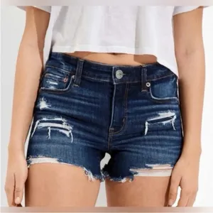 American Eagle Next Level Stretch Distressed Midi Denim Jean Shorts thumbnail 1