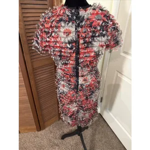 Worth New York Womens Floral Textured Sheath Midi Dress Black Multi Color Size 6 thumbnail 4