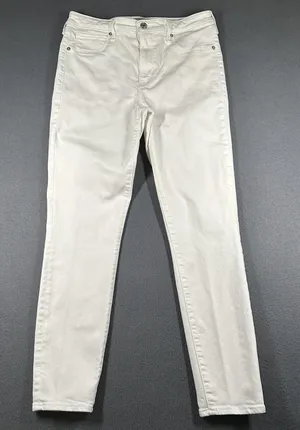 Abercrombie Fitch Simone High Rise Super Skinny Jeans Womens 10 White 30 Stretch thumbnail 1
