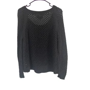 American Eagle Outfitters Size Large Gray Wool Blend‎ Crochet Sweater thumbnail 4