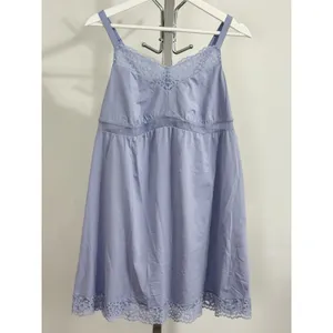 UNDERSTANCE Womens Size S Blue Lavender Lace Trimmed Chemise Sleepwear Nightgown thumbnail 3