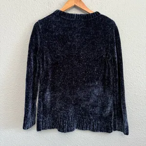 Orvis Navy Blue Chenille Crewneck‎ Pullover Sweater Medium thumbnail 2
