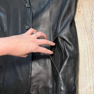 VTG 90s Siena Leather‎ Jacket Womens 12 Black Soft Leather Button Down Biker y2k thumbnail 4