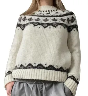 LOFT Ann Taylor Jeweled Wool Alpaca Mohair Mock Neck Sweater Medium thumbnail 1