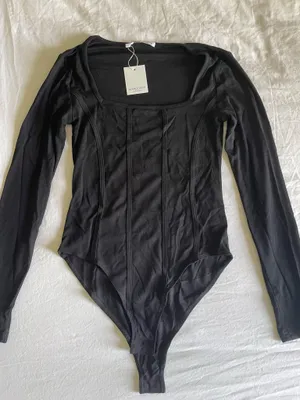 MANGOPOP Black Corset Bodysuit thumbnail 1