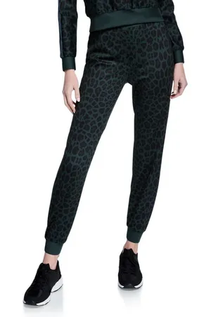 Ultracor Amina Leopard Print Joggers Green Cheetah Lounge Sweatpants Size‎ XS thumbnail 1
